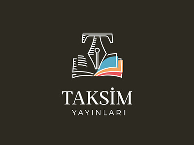 Taksim Yayınları / Logo Design book brand entry icon item letter literature logo logo design logotype pen pencil style t textbook writing