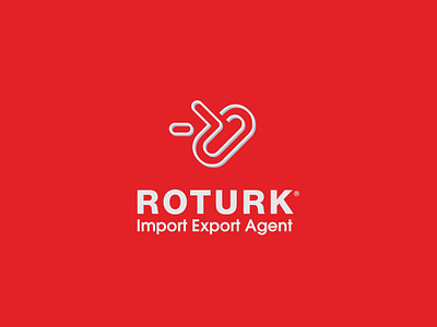Roturk / Logo Design agent brand export icon import logo logo design logotype r red transfer transference transport way