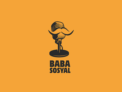 Baba Sosyal / Logo Design brand icon logo logo design logotype mic microphone mike mustache
