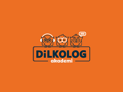 Dilkolog Akademi / Logo Design brand collage college icon language course logo logo design logotype owl school schools