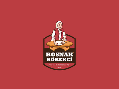 Boşnak Börekçi / Logo Design brand character clay company dough icon letter lettering logo logo design logotype paste pastry woman