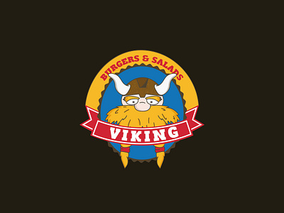 Viking Burger / Logo Design beard brand burger characters cheeseburger hamburger icon letter lettering logo logo design logotype mustache salad vikings