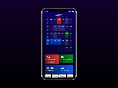 My Calendar - Mobile app concept