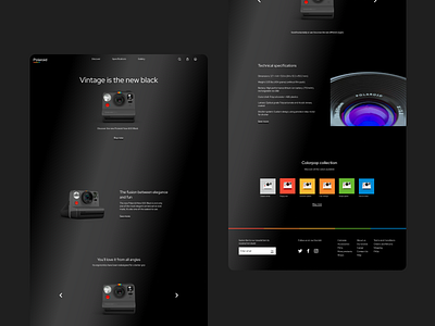 Polaroïd Highlight Product dark interface landing uxui