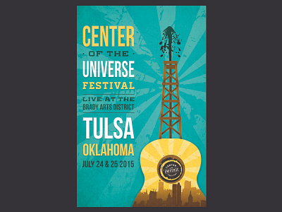Festival Poster advertising city color festival guitar music oil oklahoma poster promotion tulsa