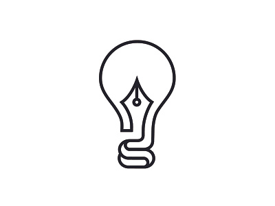 Personal Logo bulb design idea light lightbulb line logo pen personal logo simple