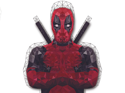 Deadpool poly art 2019 background comic character design illustration illustration art marvel polyart potrait shape vector
