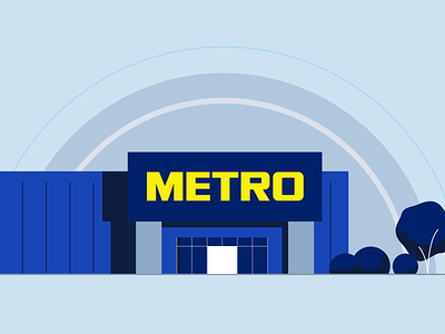 METRO Cash & Carry loop 2d after effects animated gif animation building character animation explainer explainervideo flat illustration loop motion motiongraphics