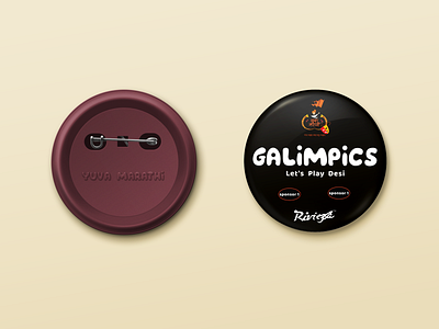 Pin Button Badge - Galimpics 2018 badge merchendise design mockup mockup creator pin button badge riviera sports event vit vellore