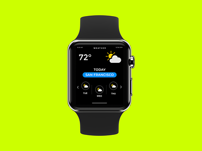 Weather App - Watch UI Design daily 100 challenge dailyui design flat ui ui ux ui design uidesign uiux user experience user interface ux uxdesign