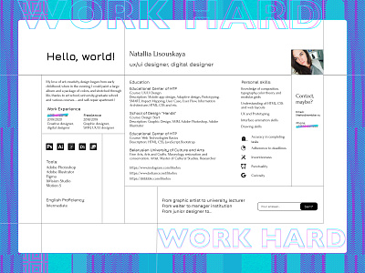 CV ux/ui designer branding contact creativity cv cv design cv resume design minimal typography ui ux