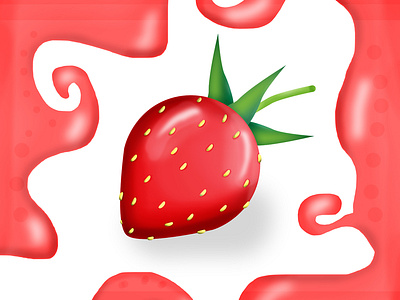 Strawberry branding colorful colorful art colorful design commercial flora floral fruit garden green illustration red strawberries strawberry summer yoghurt