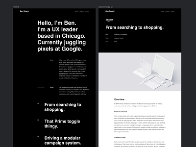 Exploration • Portfolio Redesign black figma helvetica portfolio typography ui ux website