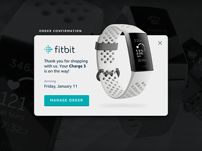 016 • Pop-Up / Overlay 016 alert concept daily ui dailyui device fitbit overlay pop up pop-up simple ui wearable