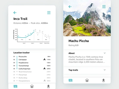 020 • Location Tracker 020 app clean concept daily ui daily ui 020 dailyui design inca location tracker machu picchu map minimal minimalist mobile peru round simple ui