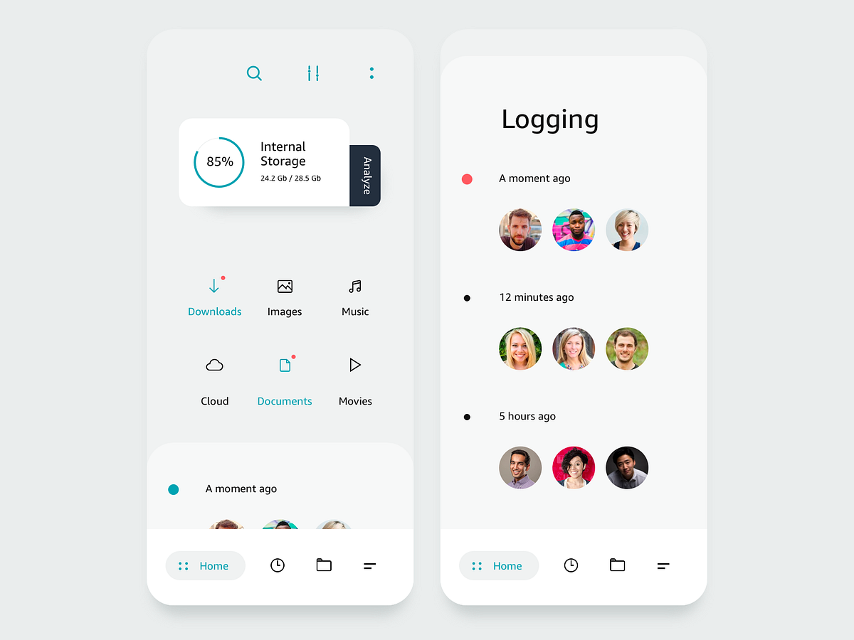 Rebound • File Explorer App UI by Ben Roach on Dribbble
