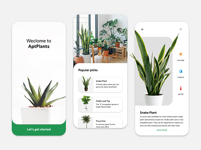 Rebound • Plant App clean concept green minimal mobile plants rebound round simple ui white