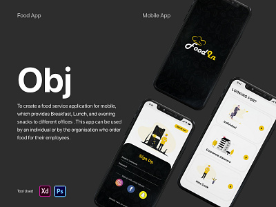 FoodIn Mobile App design illustration interactive design ios minimal mobile typography ui ux web