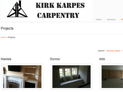 Kirk Karpes Carpentry web design wordpress