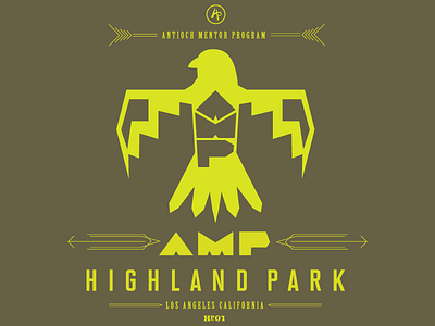 AMP Eagle Tee 2014 army eagle highland park los angeles olive petroglyph t shirt design tees yellow