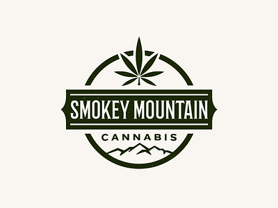 Smokey Mountain Cannabis badge branding cannabis design illustrator logo logotype mark symbol typography