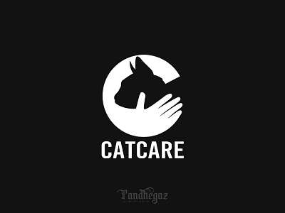 CATCARE art care cat design flat flat logo graphic graphic design hand illustration logo negative pandhegaz vector