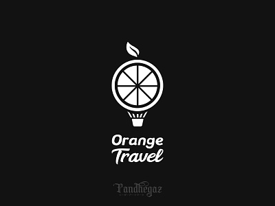 Orange Travel air ballon air baloon art design flat graphic graphic design illustration logo negative negative logo negative space negative space logo orange pandhegaz vector