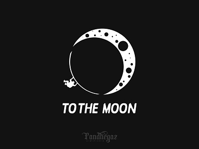 To The Moon art design flat game graphic graphic design illustration logo moon negative negative space logo pandhegaz paragliding to the moon vector