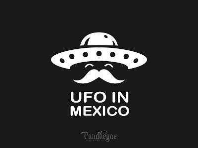 UFO in Mexico alien celebration decorative design festival floral graphic head holiday illustration logo mexican mexico negative space logo ornate pandhegaz sign symbol ufo vector