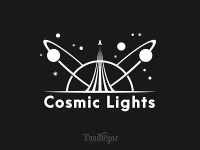 Cosmic Lights astronomy concept design element emblem galaxy icon illustration isolated logo negative space logo pandhegaz planet science space symbol technology universe vector