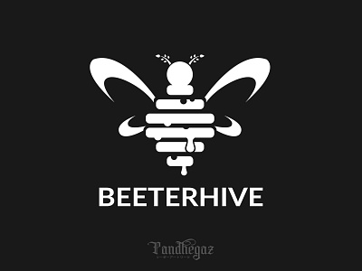 Betterhive bee beehive design element food graphic healthy hive honey honeycomb icon illustration logo nature negative space logo pandhegaz sweet symbol vector