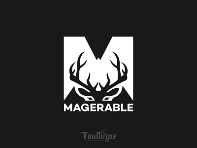 Magerable animal art black deer design element graphic icon illustration letter logo nature negative space logo pandhegaz sign symbol vector vintage wild wildlife