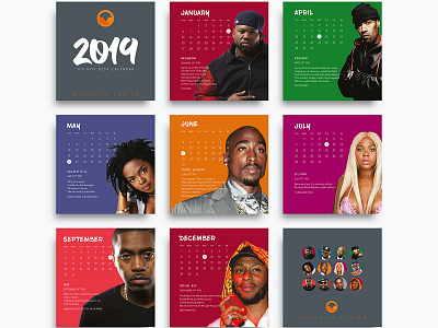 Hip Hop Desk Calendars calendar 2019 calendar design design hip hop hip hop print
