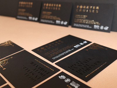 Black and Gold Luxury Business Cards business card cruise luxury brand travel