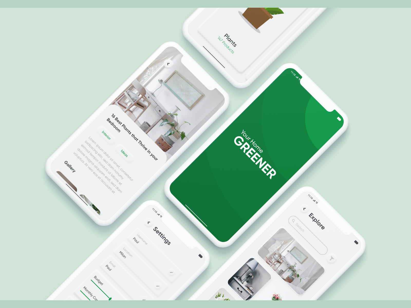 Greener App - Let's Decorate Green by Aakshat Paandey on Dribbble