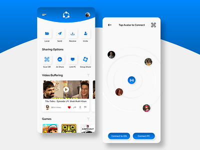 SHAREit - File Transfer App (Redesigned Concept) clean ui designtrends file transfer gradient icons minimal mobile app mobile ui modern neumorphic neumorphism redesign redesign concept redesigned shareit sharing trending uidesign uiux uxdesign