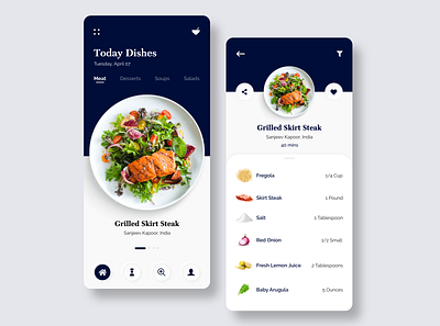 Kitchen Stories - Recipe Book App adobexd app clean ui creative design illustration kitchen minimal minimalist modern modernism neumorphic neumorphism new recipe trending typography uidesign uiux uxdesign