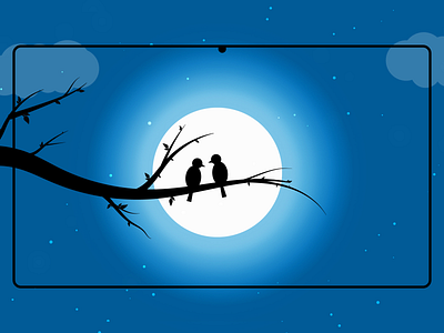 Night sky Vector Illustration with Silhouette Moonlight art artwork bird illustration birds gradient graphic graphicdesign illustration illustration art mockup modern moonlight moonshine night nightlife silhoutte trending ui design uiux uxdesign