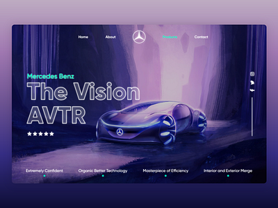 Mercedes Benz - The Vision AVTR branding car cars clean design gradient hero section illustration landingpage mercedes minimal minimalist modern trending typography ui uidesign uiux uxdesign webdesign