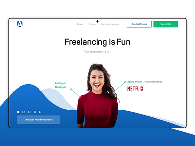 Freelancer - Hero Section clean ui concept design design desktop freelancer freelancing gradient gradients landingpage minimal modern trending ui ui design uiux ux ux design web design website website design