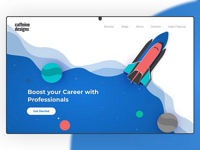 Career Councilling - Promotional Hero Section clean ui design gradient landing page minimal modern planets promotional promotional design space spaceship trending typography uidesign uiux uxdesign web webdesign website website design