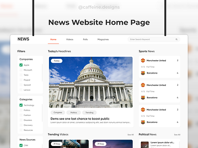 News Website Home page