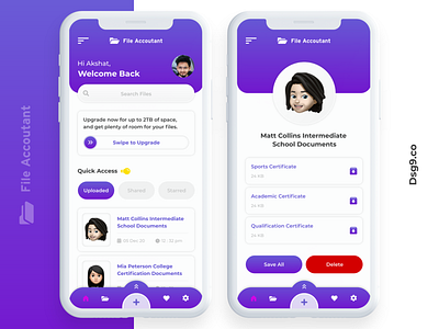 File Accountant - Save and Manage your Documents app clean ui cloud cloud app design file manager files gradient iphone minimal mobile mobile app mobile ui mockup modern trending typography ui design uiux uxdesign