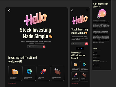 Responsive Landing Page Design (Dark Mode) 3d animation clean ui darkmode darkui design gradient graphic design illustration logo minimal modern motion graphics trending ui uiux