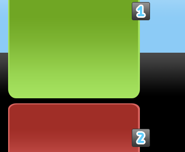 Side content black blue border gradient green red