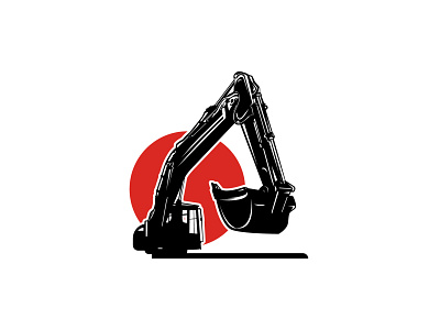 Excavator Logo & Illustration black white branding building contruction design excavator graphic design icon illustration illustrator logo vector