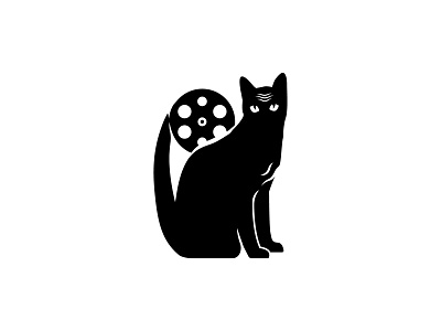 Cat Movie art black white cartoon cat design film graphic design illustration illustrator logo movie vector