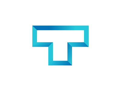 T Logo art blue branding design flat gradient logo graphic design illustration logo minimalist design minimalist logo vector
