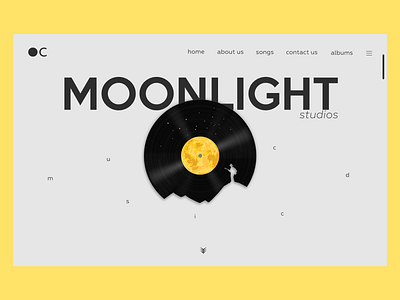 Moonlight studios music CD webpage app clean design flat illustration illustrator lettering minimal typography ui ui ux uidesign user experience userinterface ux vector web design webdesign webpage design website design