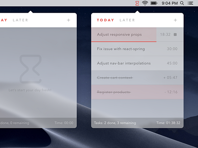 Hourglass App app focus mac mac app menubar pomodoro statusbar time time management ui ux